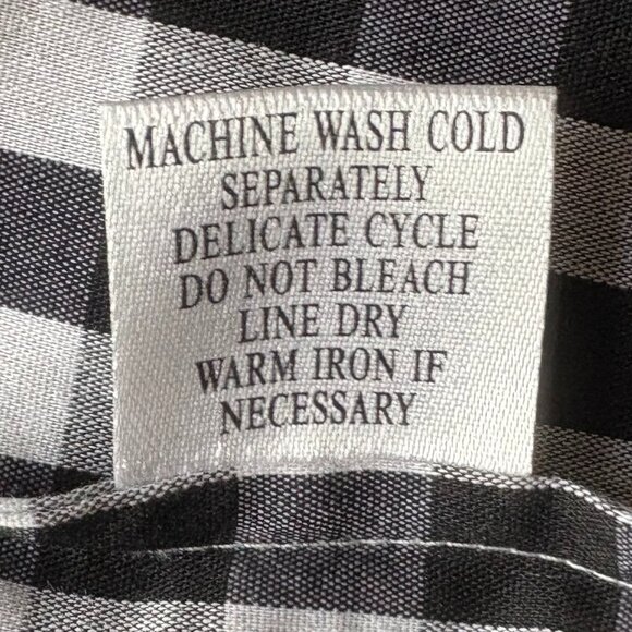 Go Silk Brand Black and White Gingham Button Down Shirt Tunic. NWOT. - Picture 5 of 5